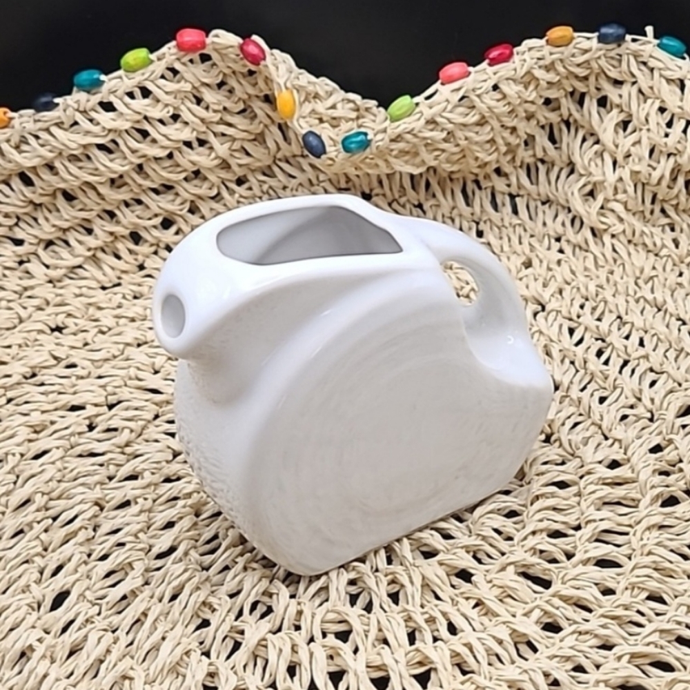 FIESTAWARE HLC Vintage White Mini Disc Pitcher 2012 Sticker Still Attached
